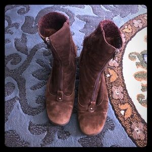 Aquatalia Boots Zip Up Front Suede Size 8